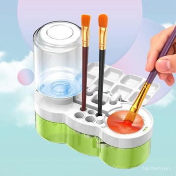 優選好物 新款免安裝畵筆清洗器油畵顔料毛筆化妝刷按壓換水洗筆桶洗刷神器 GUZZ