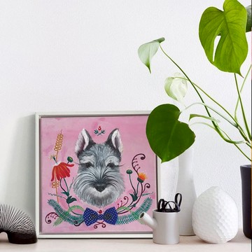 Manyu 手繪 寵物插畫 畫框33x33cm 訂製禮物【客製】