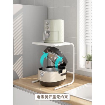 廚房雙層電飯煲置物架家用空氣炸鍋架子小烤箱收納架分層轉角架