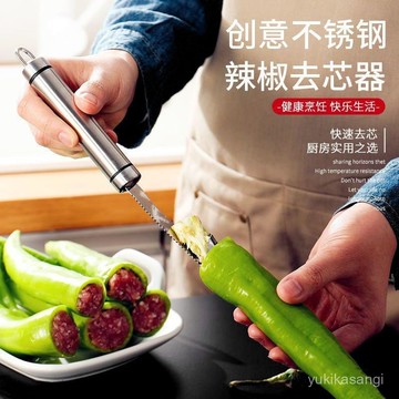 免運🌟臺灣倉出🌙廚房加厚不銹鋼去芯器苦瓜取心器辣椒去籽器手動蔬菜水果去芯神器 SKSF
