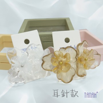 【TANAH】復古時尚 花型款/大朵款 耳針款/耳夾款 耳環(DE012)