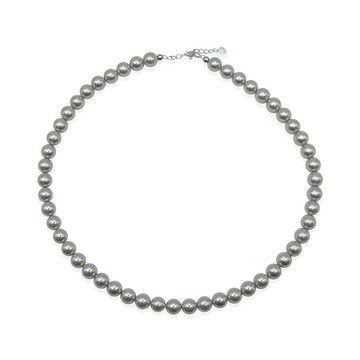 潮流控必備單品 【Poesie】MIRAGE 水晶珍珠925純銀鎖骨項鍊_珍珠8mm