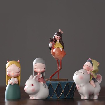 樂天精選~白夜童話汽車載裝飾品小擺件可愛創意少女心家居擺件送女生日禮物- 雙11全館免運