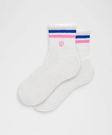 Unisex Daily Essential Quarter Socks Stripe Size Large