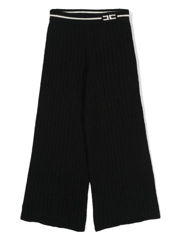 Elisabetta Franchi La Mia Bambina - ribbed-knit trousers - kids - Cotton/Polyamide - 13 yrs - Black