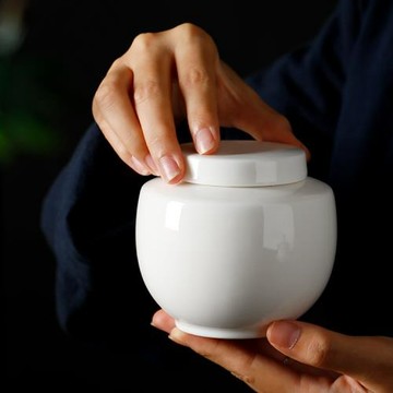 陶瓷茶葉罐羊脂玉德化白瓷密封罐綠茶散茶盒存儲通用空罐送禮中式