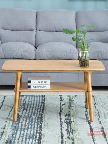 北歐茶幾簡約現代客廳小戶型實木茶桌楠竹1米1.2米60高小桌子家用