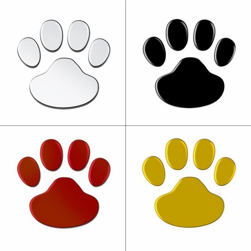 ◇限定Special Price 車 3Dシール 肉球シール 犬 ステッカー アクセサリー シルバー 車 3Dシール 2枚セット 肉球シール 犬 カーステッカー アクセサリー 猫