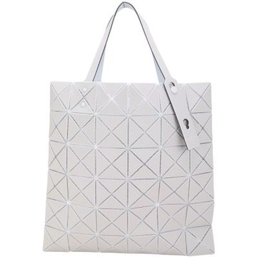 ISSEY MIYAKE 三宅一生 BAOBAO LUCENT W COLOR 6x6 撞色霧面幾何手提托特包(灰x白)
