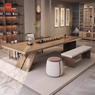 【台灣公司 可打統編】免運 輕奢茶臺侘原木大板桌實木茶桌椅組合泡茶桌現代用感寂風全家客椅 可開發票 全館折扣 工廠現貨直銷 新品特價 d9162