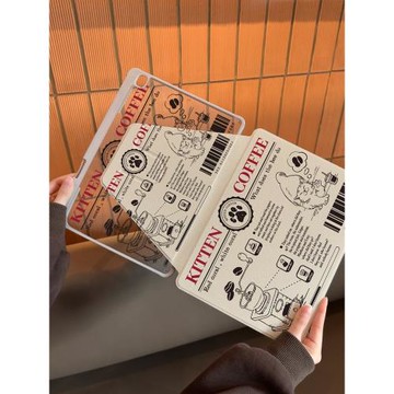 貓咖里的小貓適用于ipadair5保護殼2022ipad平板360°旋轉mini7筆槽10.2寸蘋果mini6防彎亞克力12.9第9代pro