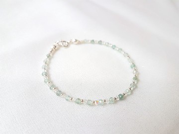 天使的眼淚 ‧ 磷灰石 水晶 純銀 細手環