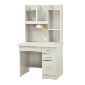 文創集 美滿3尺四抽書桌組合(附可調護眼燈)-90x55x165cm免組