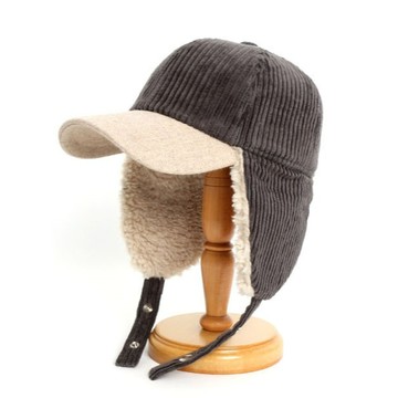 韓國製 正韓 韓製 雙色絨毛遮耳帽 護耳帽 毛帽 飛行帽 針織帽  FLAP