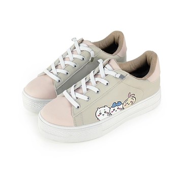 吉伊卡哇小可愛與小八貓與兔兔跳色厚底休閒鞋不彎腰鞋-杏粉