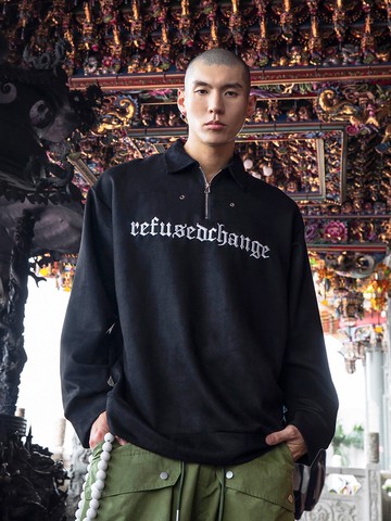 哥德繡字項鍊長袖POLO