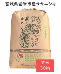 宮城県登米市産ササニシキ玄米30kg