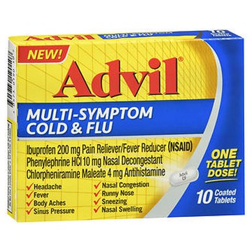 Advil MultiSymptom Cold & Flu Coated Tablets 10 Tabs by Advil