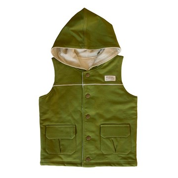 有機棉兒童森林鋪棉背心-森綠