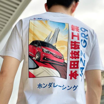 小眾原創改裝車動漫卡通T恤GIC小鋼炮GR9飛度LIFE賽道熱血JDM短袖