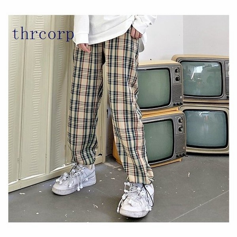 韓国ファッション タータンチェック パンツ レディース ズボン ストリート M L 通販 Lineポイント最大0 5 Get Lineショッピング
