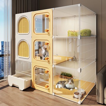 新品上市!!熱門爆品！！全景貓籠子超大自由空間一室一廳一衛貓窩貓廁所一體陽臺養貓神器