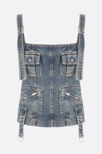BLUMARINE denim sleeveless top Woman