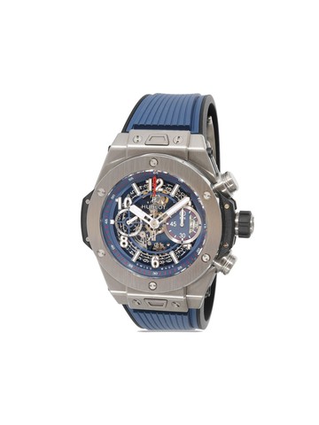 Hublot - 2020s pre-owned Big Bang Unico 45mm - men - Rubber/Titanium - One Size - Blue