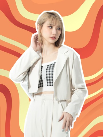 兩扣短版韓風西裝薄外套