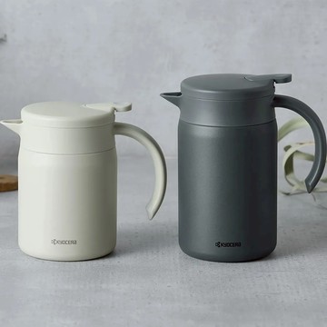 日本京瓷Kyocera CERAMUG陶瓷塗層真空保溫壺/桌上壺 600ml - 深灰