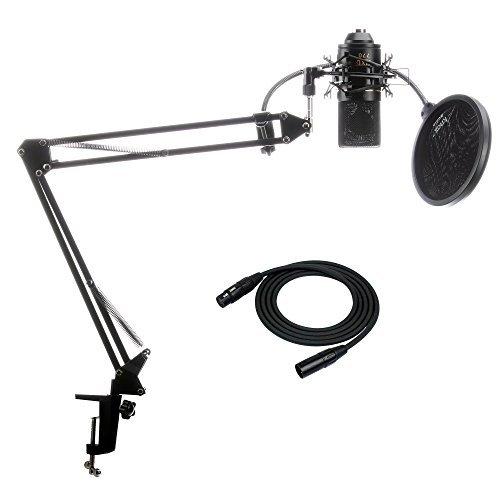 MXL 770 Microphone Bundle with Knox Boom Arm, Pop Filter and XLR Cable 並行輸入品