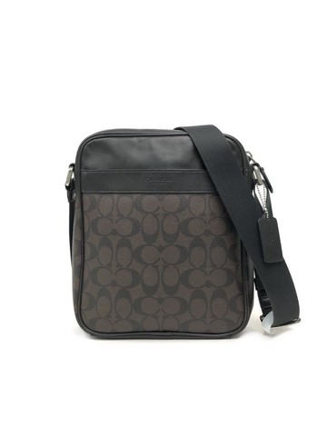 coach 棕色 Flight Bag 老花帆布塗層斜背包 肩背包 相機包