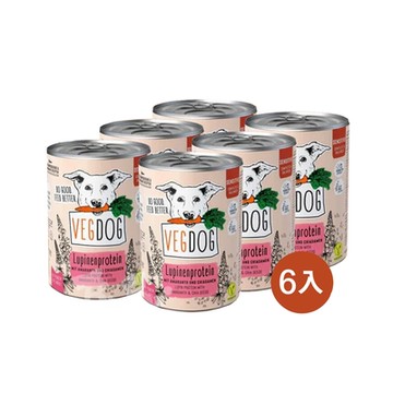 VEGDOG德國蔬狗 蔬食冠軍犬罐 敏感犬配方400g 6入組(狗罐 敏感犬 幫助消化 素食 無麩質)