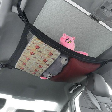 upton汽車雙層網兜置物袋多功能懸掛式車內儲物固定頂棚收納袋車載自駕