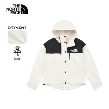 【The North Face 官方旗艦】北面女款米白色DryVent防水透氣衝鋒衣｜8DGKROU 外套