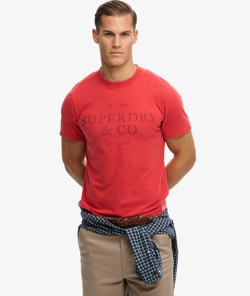 Superdry Men's 1954 Company Relaxed T-shirt Red Size: Xxl