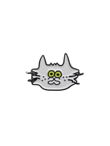 OOSS Lazy Cat Character Metal Badge [Gray]