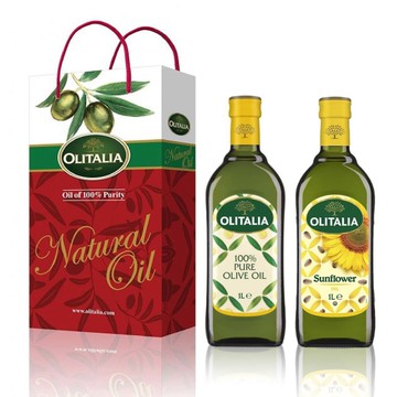 Olitalia 奧利塔 PURE純橄欖油1000ml+葵花油1000ml禮盒組