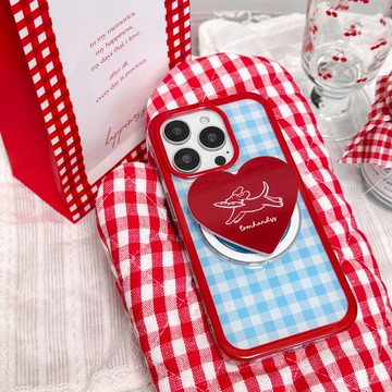 Lovely Woofy (Blue Checked) MagSafe手機殼+限量款手機支架