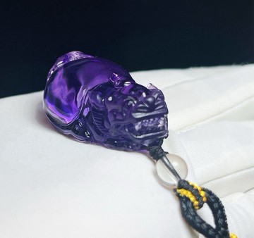 天然紫水晶平安扣吊墜 掛件 天然原色 招財進財 避邪 轉運