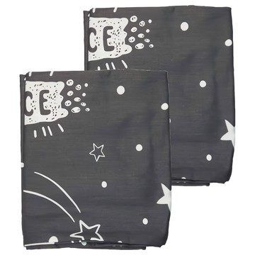 Wild Peak 野峰 純棉枕頭套 親膚透氣 吸汗  77 x 55cm  太空人 黑色  2件