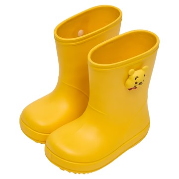 BORUI 柏睿鞋業 兒童款 DN造型中筒輕量雨鞋  維尼黃  19cm