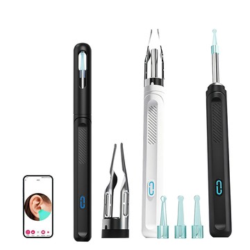 ElAiNE 二合一夾掏雙用掏耳棒 智慧高清可視採耳工具 發光軟頭兒童挖耳器 挖耳勺