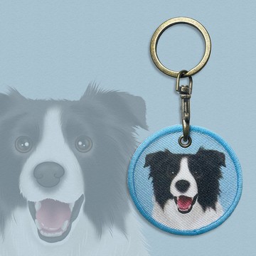 Q毛 鑰匙圈 布章鑰匙圈 邊境牧羊犬 悠遊卡 悠遊卡鑰匙圈 狗狗