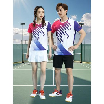 速干羽毛球衣套裝男女t恤印字比賽隊服運動T恤乒乓短衣褲裙排球服