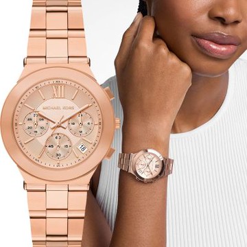 Michael Kors MK Billie 時尚三眼計時女錶 夏日煥新提案 送禮推薦-玫瑰金/37mm MK7604