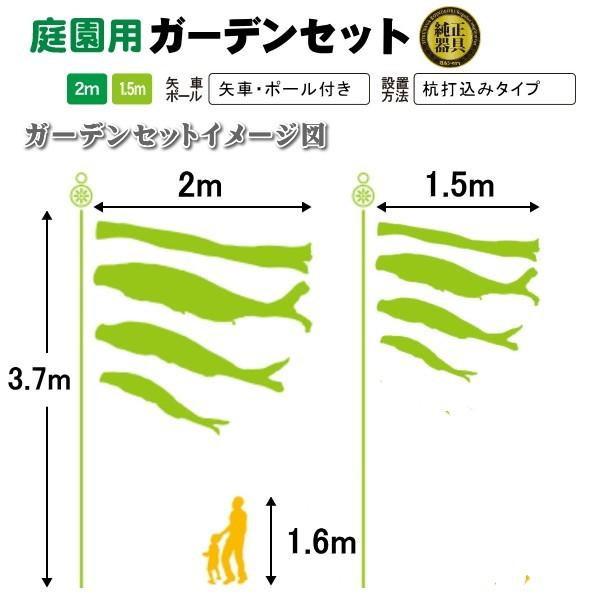 徳永こいのぼり　薫風の舞い鯉　風舞い　庭園ガーデンセット　杭打込みタイプ　1.5m　桜風吹流し　6点セット