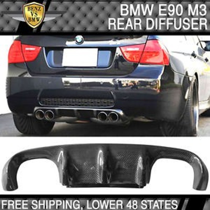 USパーツ08-13 BMW E90 M3のみV型リアバンパーリップディフューザー - カーボンファイバー | LINEショッピング