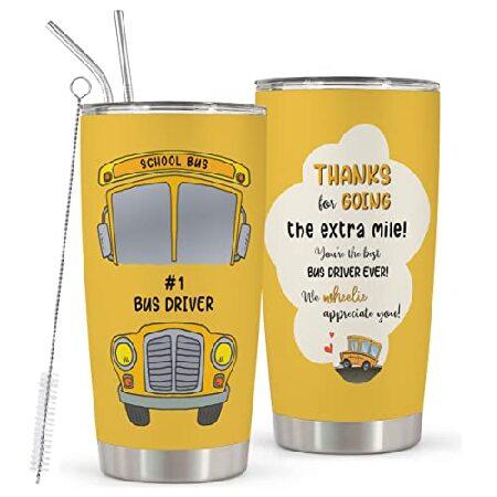 HOMISBES Bus Driver Appreciation Gifts Stainless Steel Best Bus Driver Tumbler Cup 20oz for School Bus Driver Gifts for Retired Bus Driver