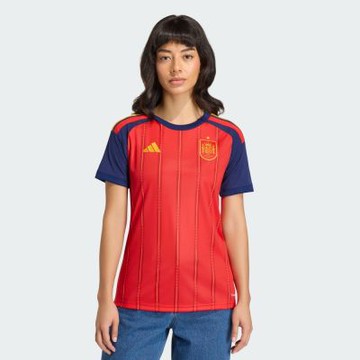 【adidas 愛迪達】 世界盃 西班牙 主場球迷版 短袖球衣  吸濕排汗 女 JZ5756
